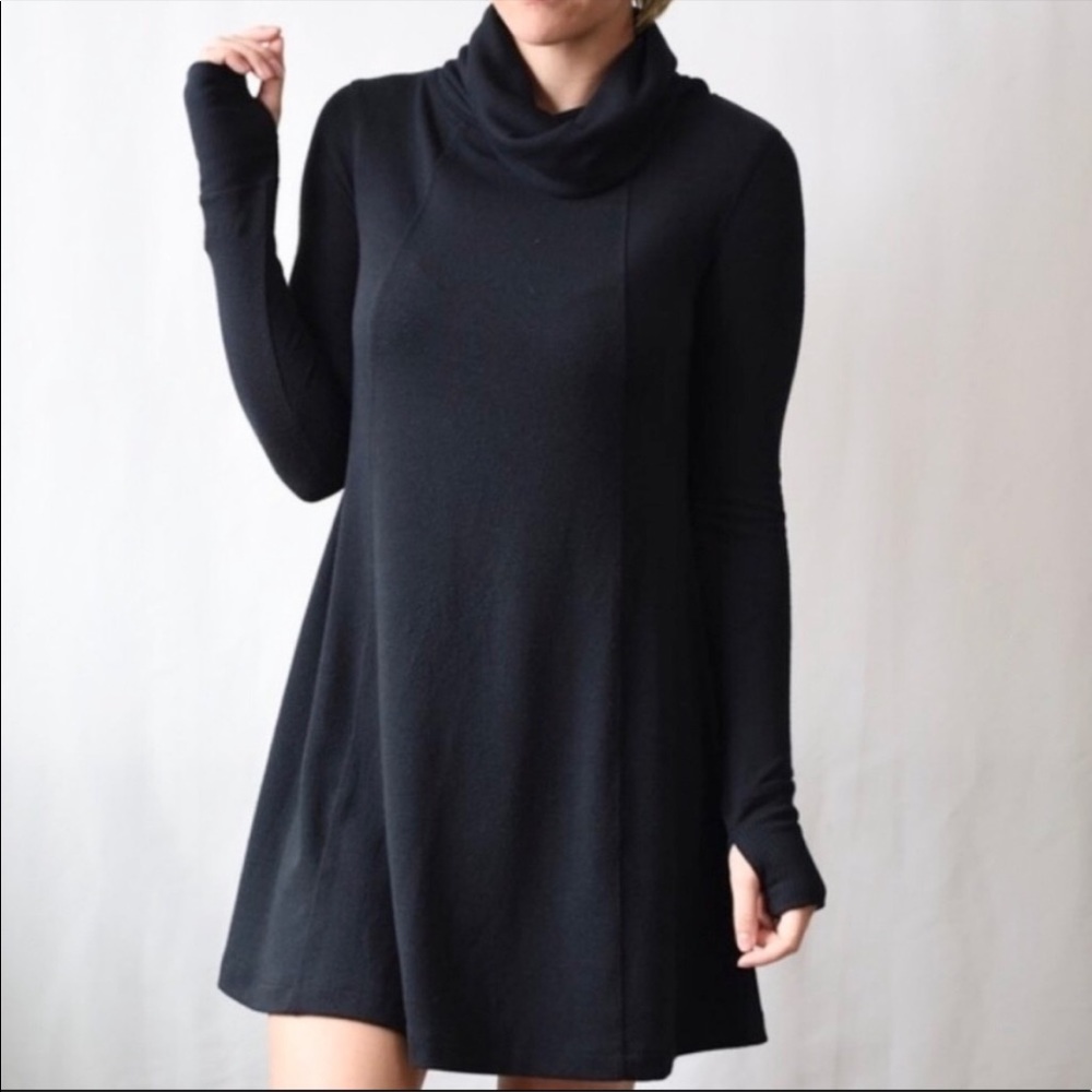 Cabi black knit turtleneck dress
